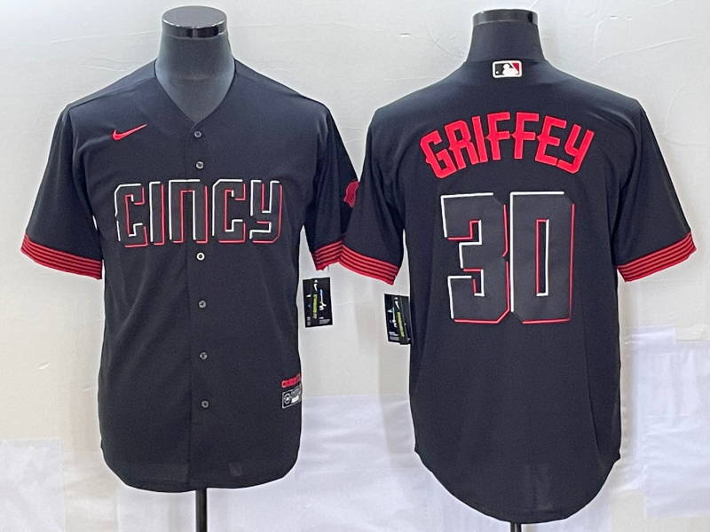 Men's Cincinnati Reds Ken Griffey Jr. #30 Black 2023 City Connect Jersey